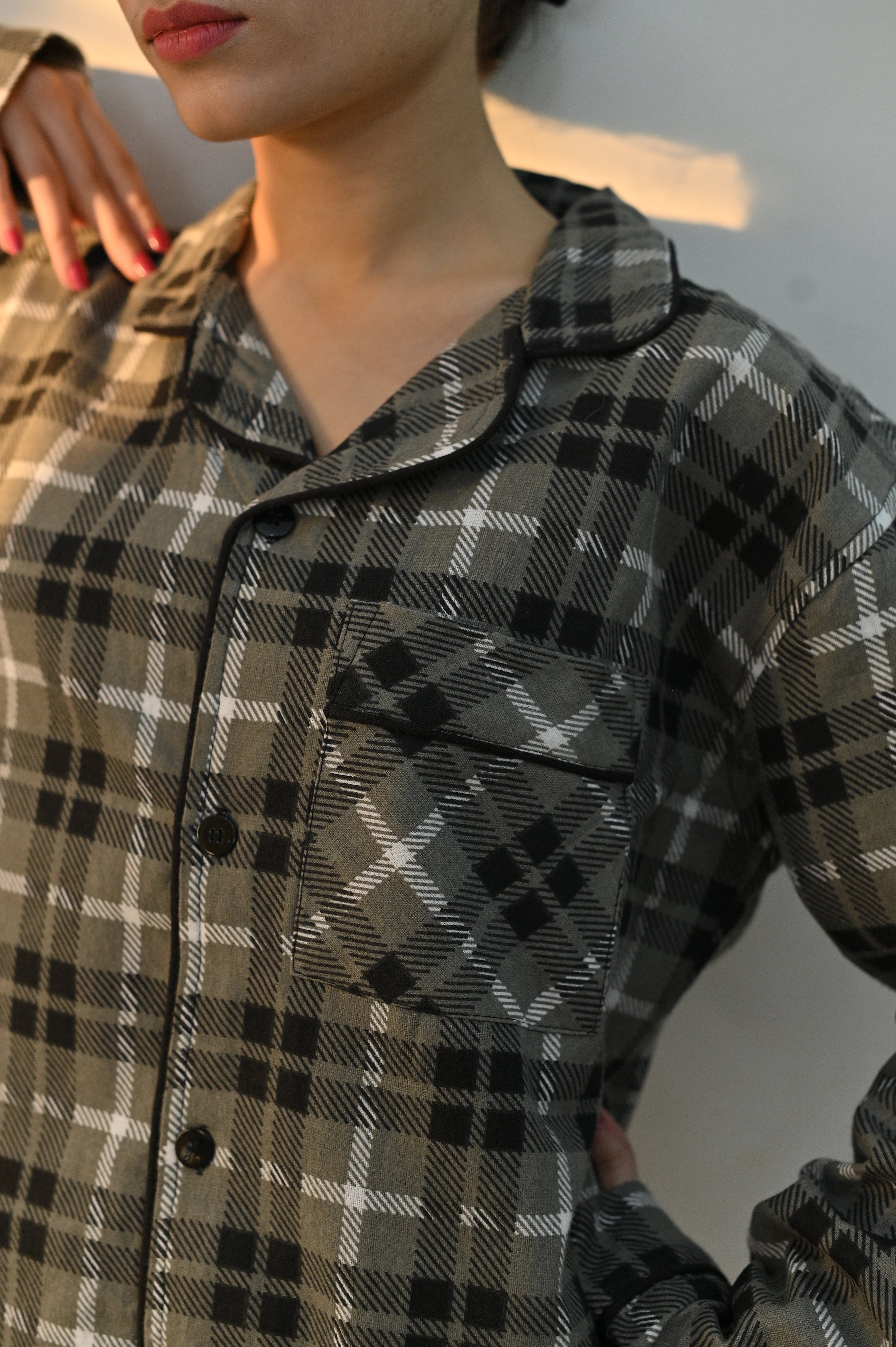 Women's Brushed Flannel Button Down Sleep set